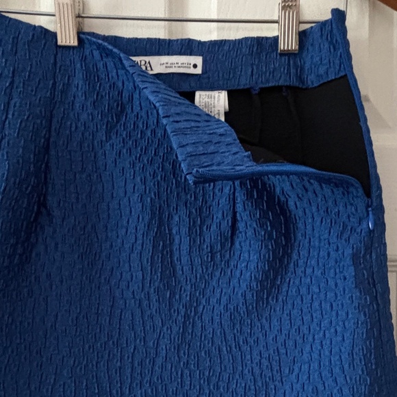 Zara Satin Effect Mini Skirt - Blue Size S/M - Picture 4 of 6